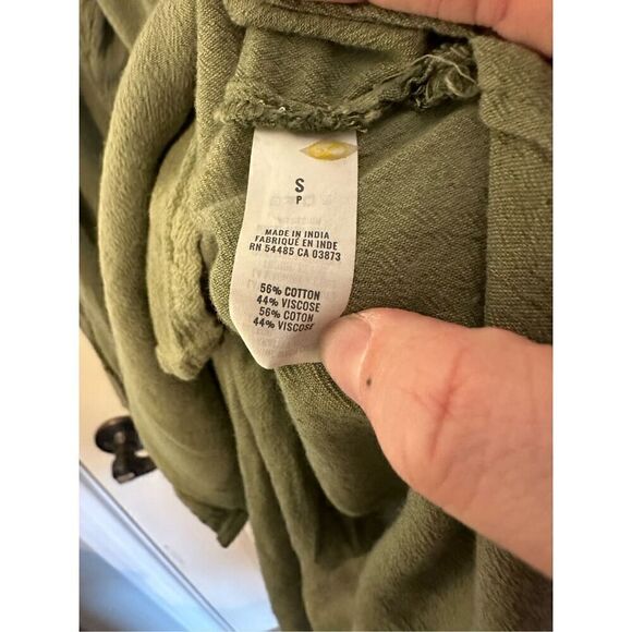 Aerie Button Front Green Long Sleeve Lightweight Collared Top Women’s Small - Picture 6 of 7